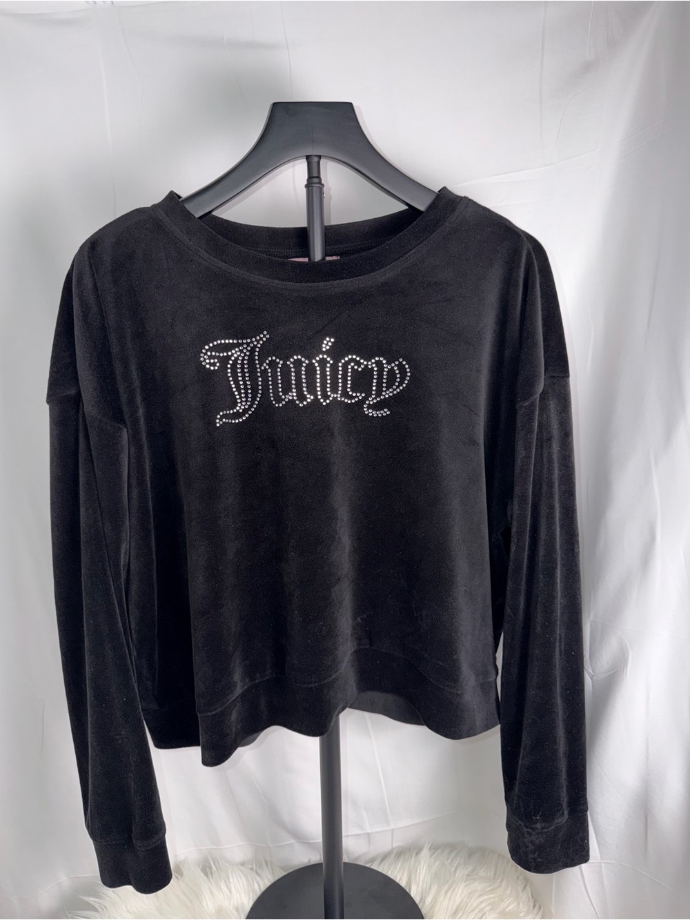 Juicy Couture Black Velour Logo Sweatshirt XXL